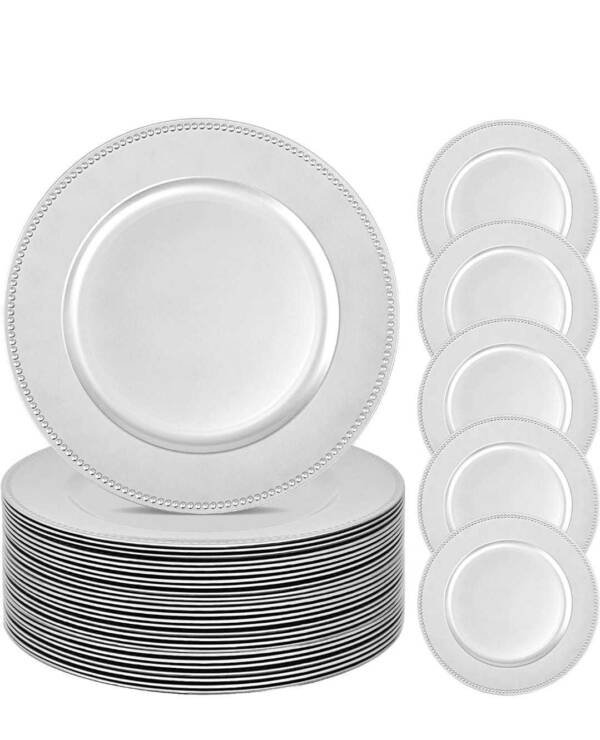 Silver charger plates
