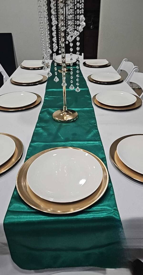 Emerald green table runner