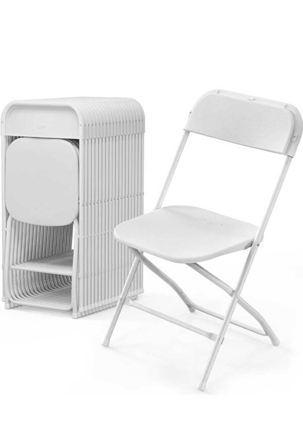 White foldable plastic chairs