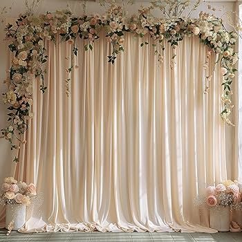 10 X 10ft cream / champagne backdrop curtains
