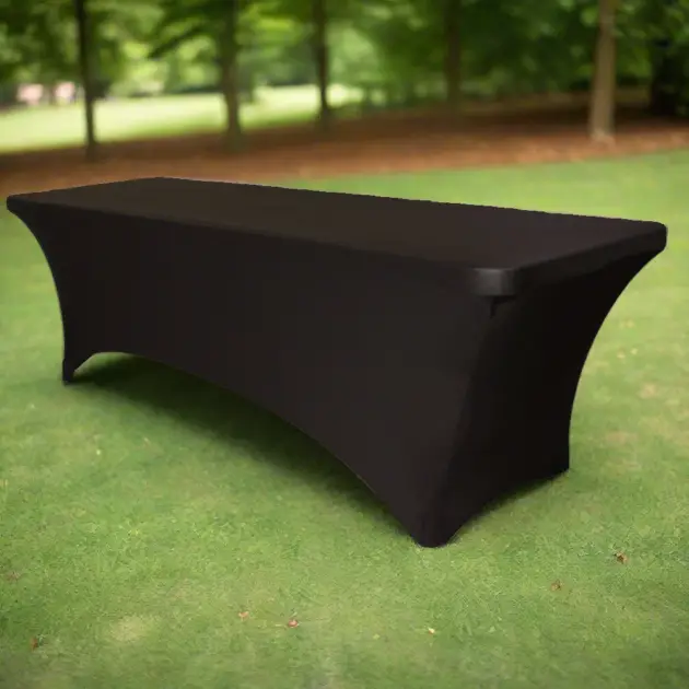 Black spandex table cover