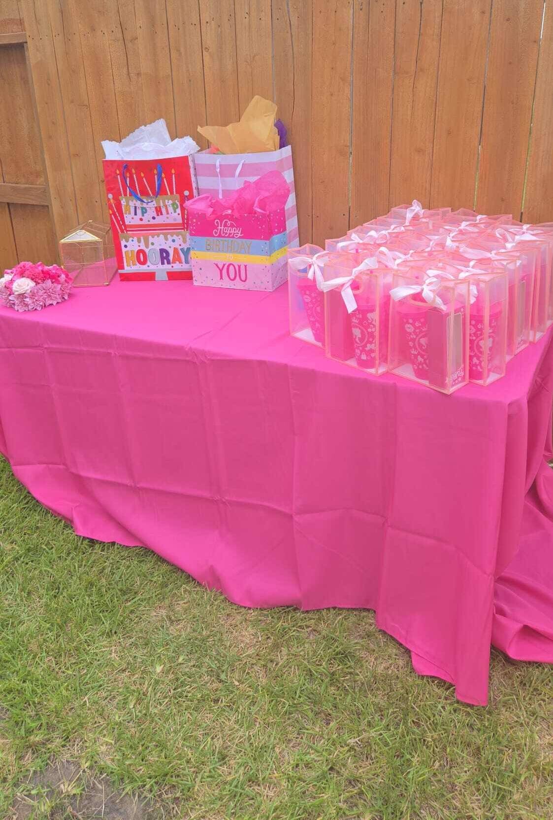 Pink rectangle tablecloth 2