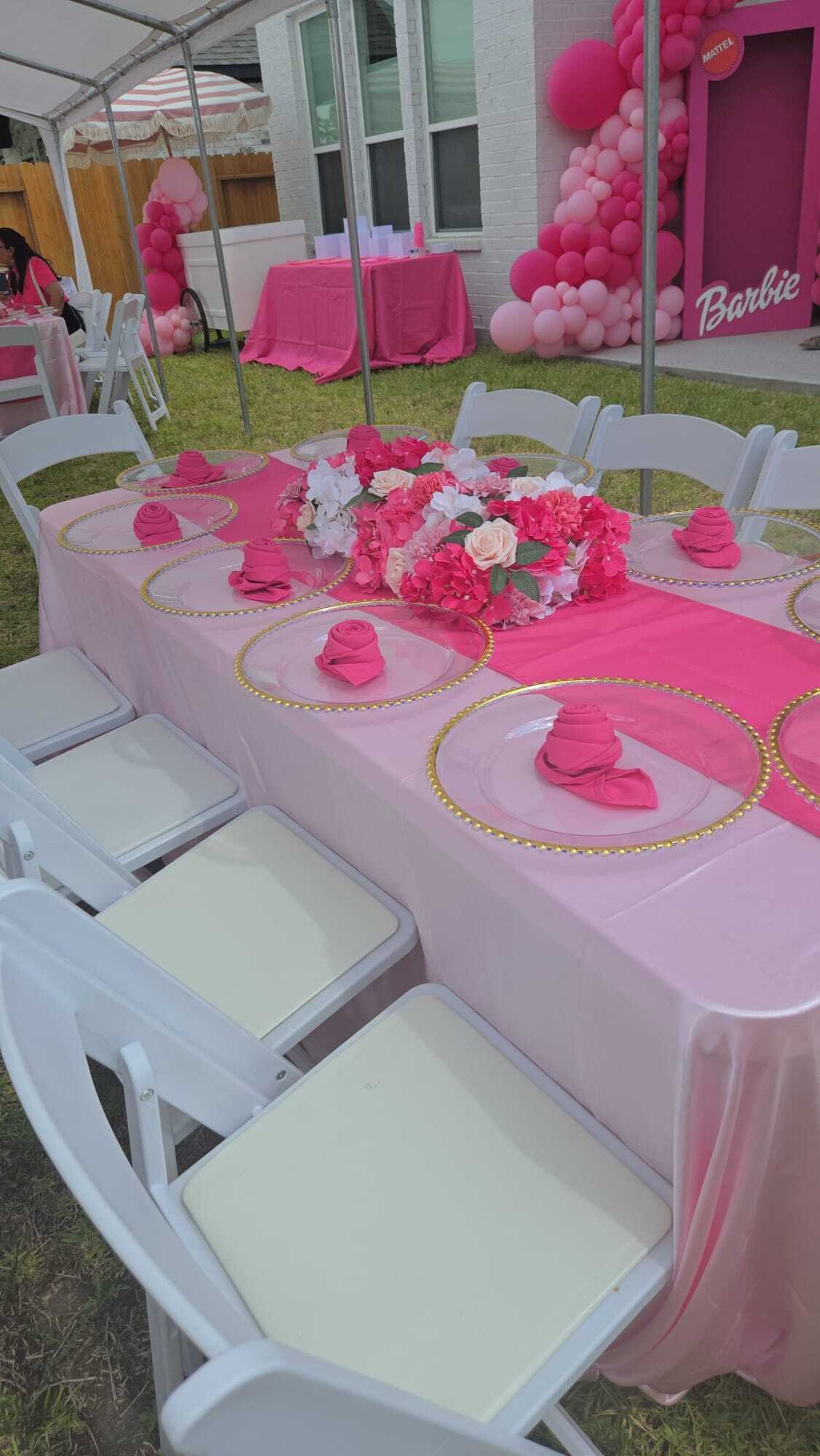 Pink rectangle tablecloth 3