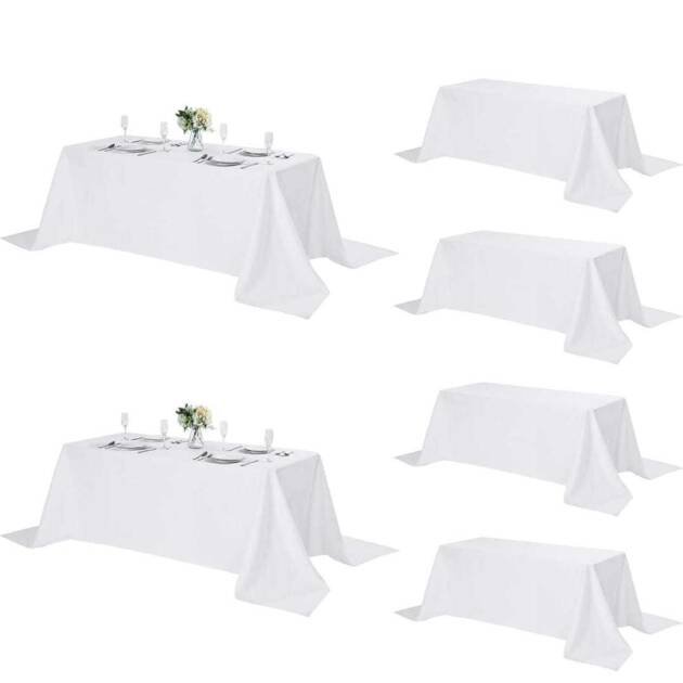 White rectangle tablecloth 8ft (90 x 156)