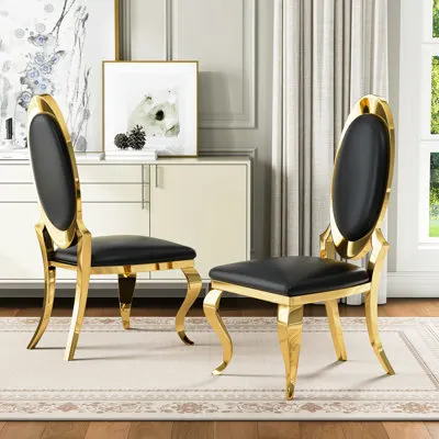 Gold Oval back chairs with backrest black