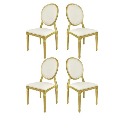 Gold Oval back chairs with backrest white