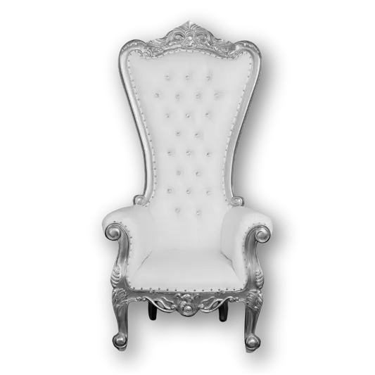 Throne chair, Silver and white