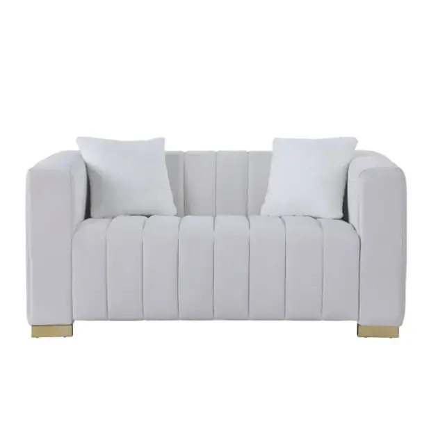 Velvet loveseat, white